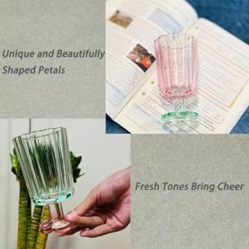 BAYIOJIU Cute Wine Glasses Set of 2,Funky Wine Glasses,Vintage Tall Glass, for Friends Colorful Wine Glasses-Present Gift-Box
