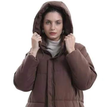 PUFFIT Extra Long Puffer Jackets for Women, Hooded, Thicken Warm Winter Jacket, Water Repellent, Two-Way Zipper Winter Coat