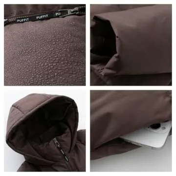 PUFFIT Extra Long Puffer Jackets for Women, Hooded, Thicken Warm Winter Jacket, Water Repellent, Two-Way Zipper Winter Coat