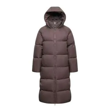 PUFFIT Extra Long Puffer Jackets for Women, Hooded, Thicken Warm Winter Jacket, Water Repellent, Two-Way Zipper Winter Coat