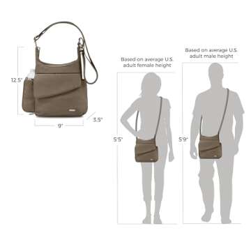 Travelon Anti-theft Classic Messenger Bag, Nutmeg