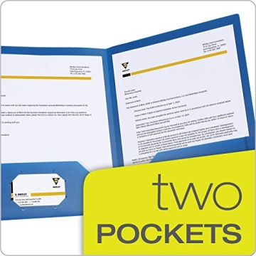 Durable Oxford 2 Pocket Folders in Assorted Colors, 6 Pack