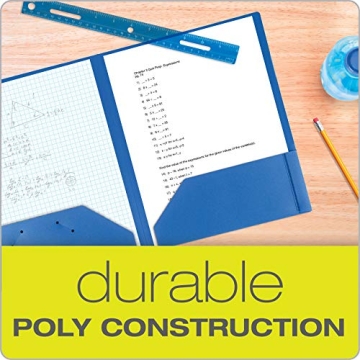 Durable Oxford 2 Pocket Folders in Assorted Colors, 6 Pack