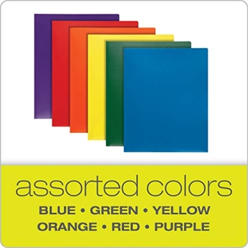 Durable Oxford 2 Pocket Folders in Assorted Colors, 6 Pack