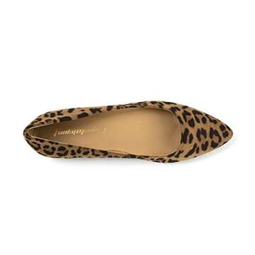 FUNKYMONKEY Women's Classic Ballet Flats Casual Comfort Slip On Flats Shoes (7.5 M US, Leopard)