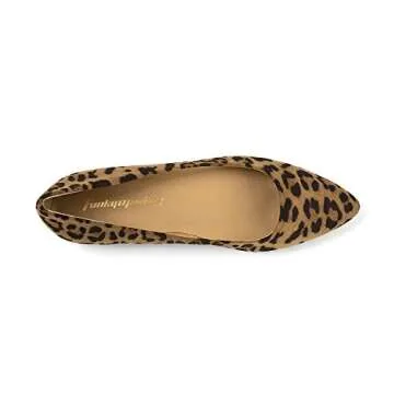 FUNKYMONKEY Women's Classic Ballet Flats Casual Comfort Slip On Flats Shoes (7.5 M US, Leopard)