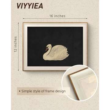 VIYYIEA Framed Canvas Wall Art for Living Room, Vintage Home Decor Animal Oil Painting Summer Room D...