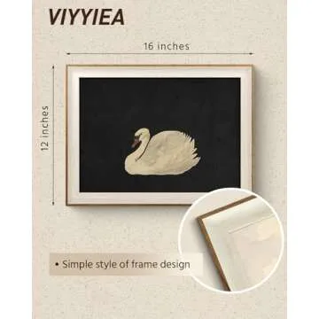 VIYYIEA Framed Canvas Wall Art for Living Room, Vintage Home Decor Animal Oil Painting Summer Room D...