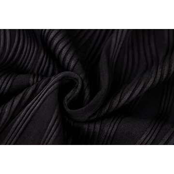 MISSACTIVER Women's Sexy Textured Ruched Long Sleeve Crop T-Shirts Casual O-Neck Slim Fit Solid Stretchy Crop Tee Shirt Tops Black