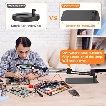 NAKOOS 8X Glass Magnifying Lamp for Crafting & DIY