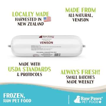 Raw Paws Signature Pet Food for Dogs & Cats - Venison, 3-lb Rolls (6 Pack) - Raw Frozen Venison Dog ...