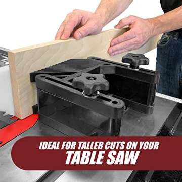 Fulton Dual Deluxe Stackable Featherboards with Riser Blocks Aluminum Miter Lock Bar and T Bolt Hardware for Track or Miter Slot Mounting Ideal for Table Saws Router Tables and Band Saws