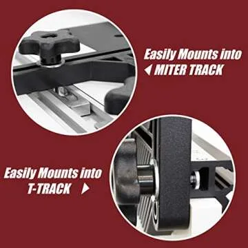 Fulton Dual Deluxe Stackable Featherboards with Riser Blocks Aluminum Miter Lock Bar and T Bolt Hardware for Track or Miter Slot Mounting Ideal for Table Saws Router Tables and Band Saws