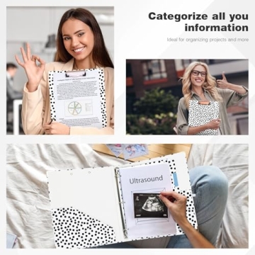 Ospelelf 1 Inch Polka Dot Binder with Dividers Clipboard