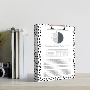 Ospelelf 1 Inch Polka Dot Binder with Dividers Clipboard