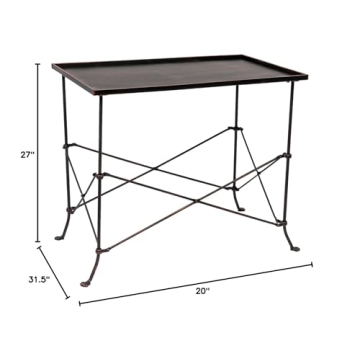 Creative Co-op 27" Rustic Metal Accent Table in Bronze