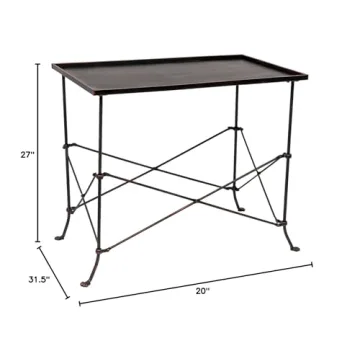 Creative Co-op 27" Rustic Metal Accent Table in Bronze