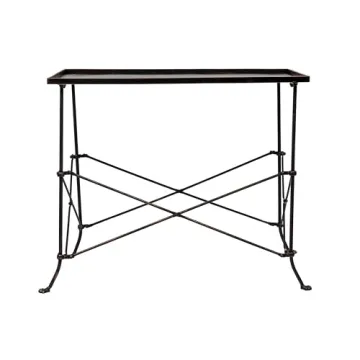Creative Co-op 27" Rustic Metal Accent Table in Bronze