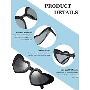 Flutesan Heart Shaped Sunglasses for Bachelorette Parties