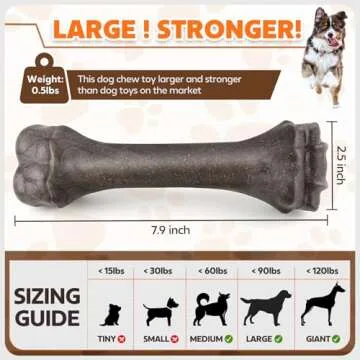 Dog Toys for Aggressive Chewers, Indestructible Dog Bones for Aggressive Chewers, Tough Dog Chew Toy...