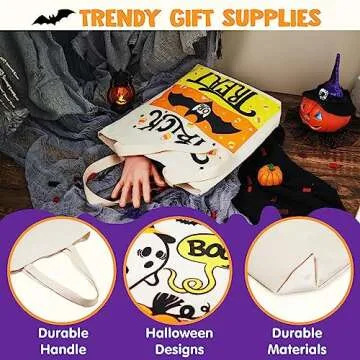 JOYIN Halloween Tote Bags for Trick or Treating Kids