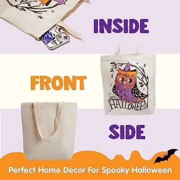 JOYIN Halloween Tote Bags for Trick or Treating Kids
