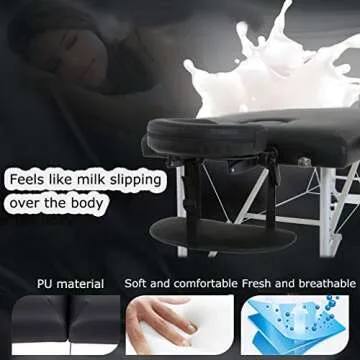 BestMassage Aluminium Massage Table 2 Fold Portable Facial Salon Tattoo Bed, 73â€â€, Mixed