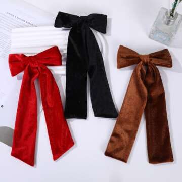 Stylish 2PCS Velvet Hair Bows for Girls and Women