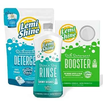 Lemi Shine Dish Detergent Booster, Citric Acid Cleaner, Pre-measured Tablets (15 count Tablets, 1 Pack)