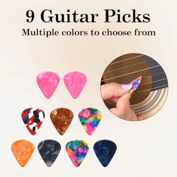 6 Sets of Steel Guitar Strings with 9 Picks for All Levels