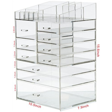 Cq Acrylic 8 Tier Makeup Organizer with 10 Drawers
