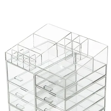 Cq Acrylic 8 Tier Makeup Organizer with 10 Drawers