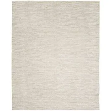 Nourison Essentials Indoor/Outdoor Ivory Beige 8' x 11' Area Rug, Easy Cleaning, Non Shedding, Bed Room, Living Room, Dining Room, Backyard, Deck, Patio (8x11)