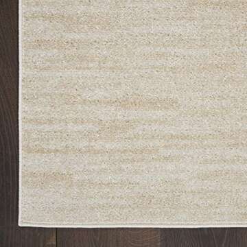 Nourison Essentials Indoor/Outdoor Ivory Beige 8' x 11' Area Rug, Easy Cleaning, Non Shedding, Bed Room, Living Room, Dining Room, Backyard, Deck, Patio (8x11)