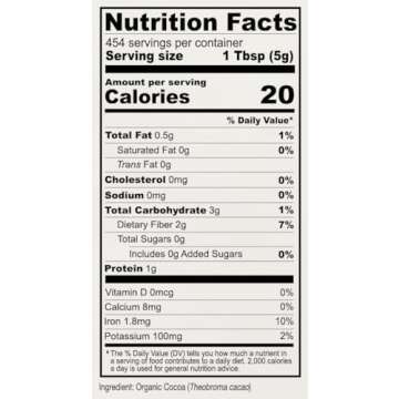 Anthony's Organic Raw Cocoa Powder, 5 lb, Batch Tested and Verified Gluten Free & Non GMO