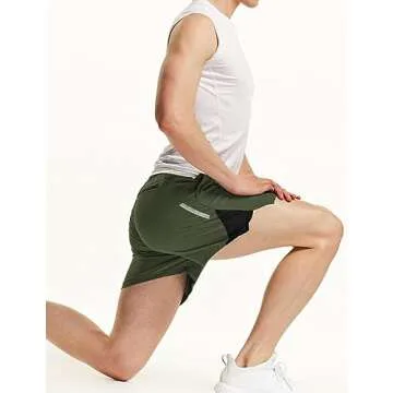 ATHLIO Men's Quick Dry Running Shorts with Pockets