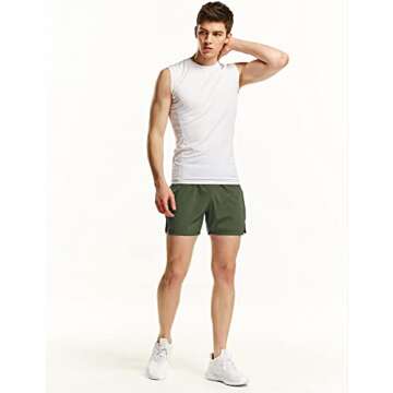 ATHLIO Men's Quick Dry Running Shorts with Pockets