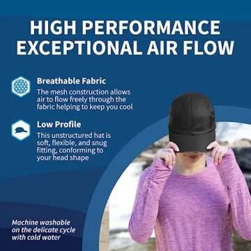 TrailHeads Women's Race Day Performance Running Cap, Lightweight & Quick Drying Mesh Sports Hat with Reflective Trim - Black