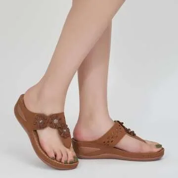 FUDYNMALC Sandals Women Wedge Shoes: Summer Dressy Flip Flops Comfortable Orthopedic Platform Footwear Casual Walking Wedges