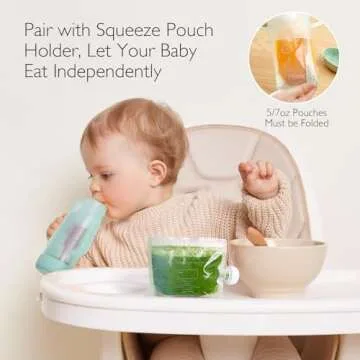 Momcozy Reusable Baby Food Pouches for Toddlers,BPA Free Plastic,Food Safe,Freezer Safe,Refillable for Applesauce Yogurt & Puree Squeeze Pouch,10 Packs,5oz