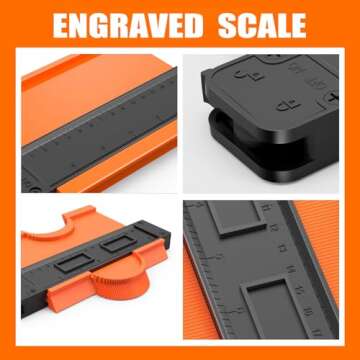 Zozen 2Pack Contour Gauge, Engraved Scale - Not Fade, 10'' and 6'' Contour Gauge Profile Tool Duplicator with Lock, Measure Copy Tool, Cool Gadgets for Men, Gifts for Men Dad Husband.