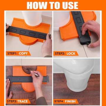 Zozen 2Pack Contour Gauge, Engraved Scale - Not Fade, 10'' and 6'' Contour Gauge Profile Tool Duplicator with Lock, Measure Copy Tool, Cool Gadgets for Men, Gifts for Men Dad Husband.