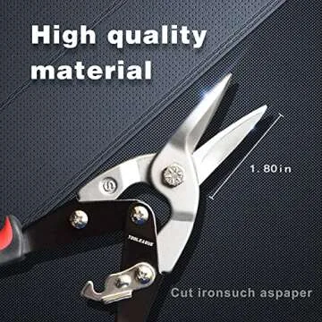 TOOLEAGUE Aviation Tin Snips for Cutting Metal Sheet Tin Cutting Shears with Forged Blade, Heavy Duty Metal Cutter Straight Cut 10 inches Metal Shears