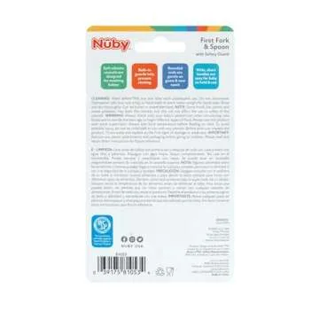 Nuby First Fork and Spoon Set for Babies - Silicone Utensils