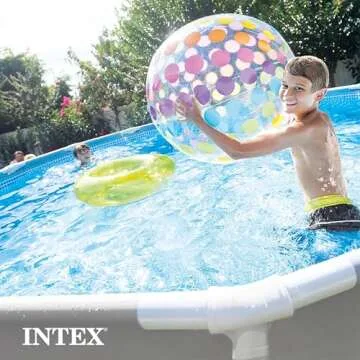 Intex 26710EH Prism Frame Premium Above Ground Swimming Pool: 12ft x 30in – SuperTough Puncture Resistant – Rust Resistant – Easy Assemble – 1718 Gallon Capacity – Pool Only