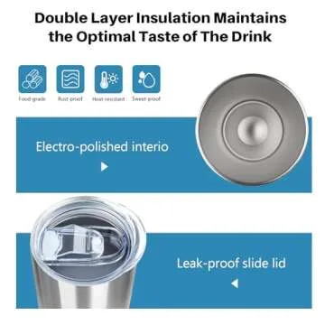 FristChoice 20 oz Insulated Tumbler Cup with Straw