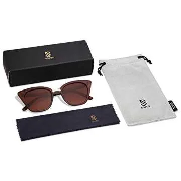 SOJOS Cat Eye Designer Sunglasses Fashion UV400 Protection Glasses SJ2052 with Brown Frame/Gradient Brown Lens