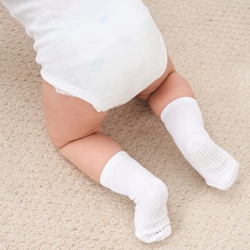 ZAPLES Non Slip Grip Crew Socks for Baby 12-36 Months