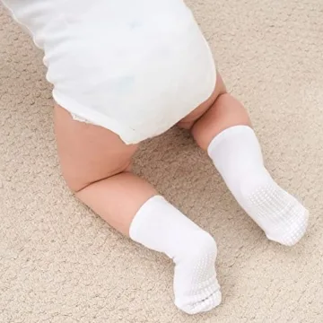 ZAPLES Non Slip Grip Crew Socks for Baby 12-36 Months