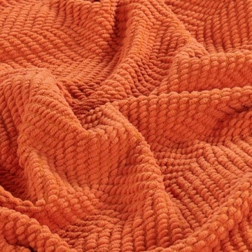Burnt Orange Knitted Tweed Throw Blanket - Cozy & Stylish